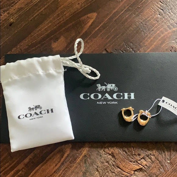 Coach Jewelry - Coach Signature Huggies in Gold